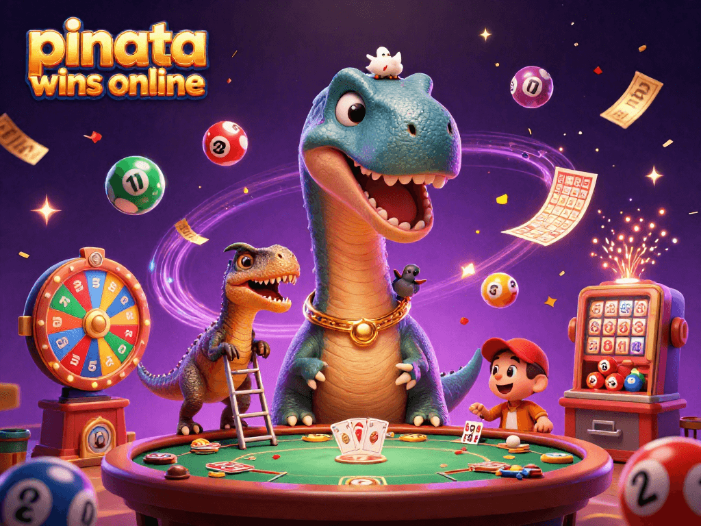 Engage in pinata wins online with a lively 3D casino scene featuring iconic characters and vibrant game elements.