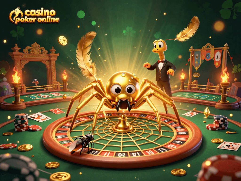 Engage in thrilling casino poker online action at a vibrant poker ring, featuring dynamic gameplay elements.
