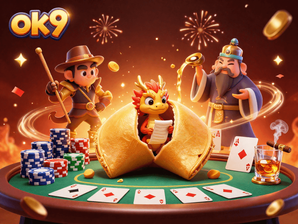 Engage in exciting betting at ok9 with a vibrant scene featuring dragon guardians and golden elements