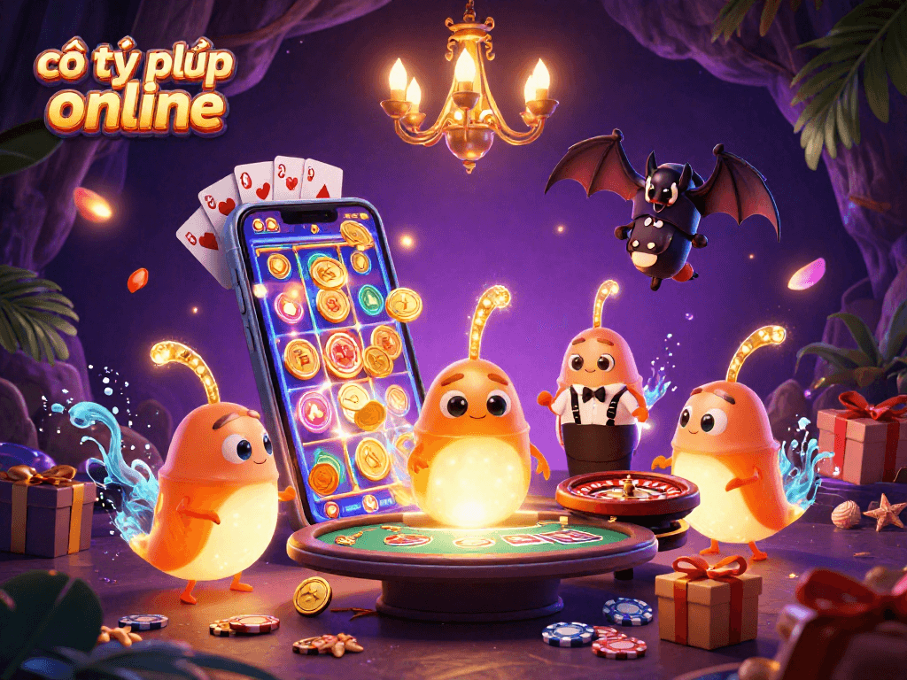 Win big with cờ tỷ phú online in this vibrant 3D casino scene featuring glowworms and thrilling game elements!