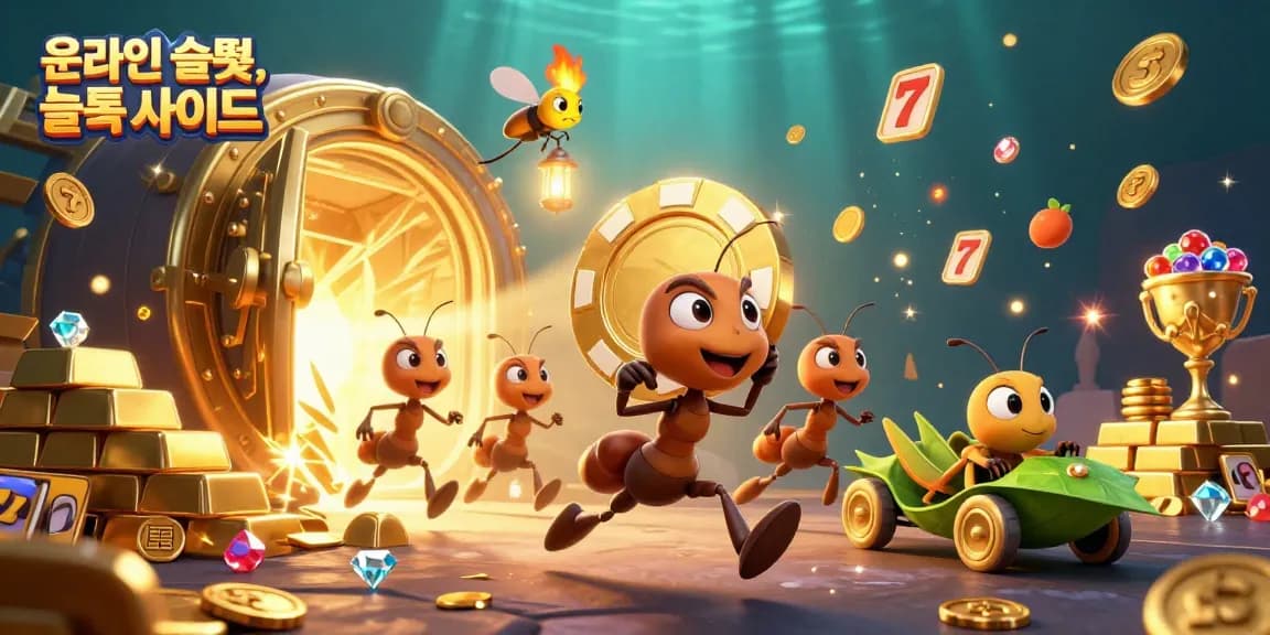 Experience thrilling action in 온라인 슬롯, 슬롯 사이트 as ants steal a massive poker chip.