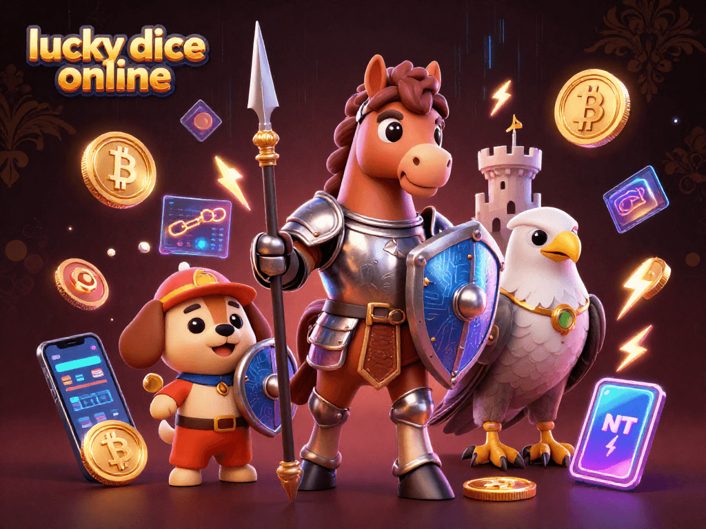 Engage with the exciting world of lucky dice online with a dynamic 3D casino-themed illustration.