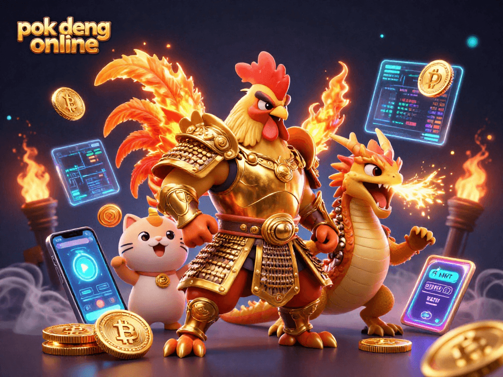 Engage in the thrilling world of pok deng online with explosive characters, coins, and vibrant details.