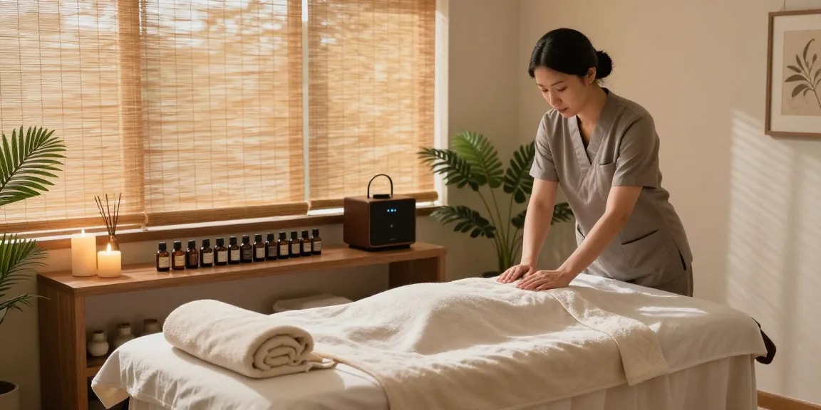 남양주출장마사지 therapy room with relaxing ambiance and essential oils.