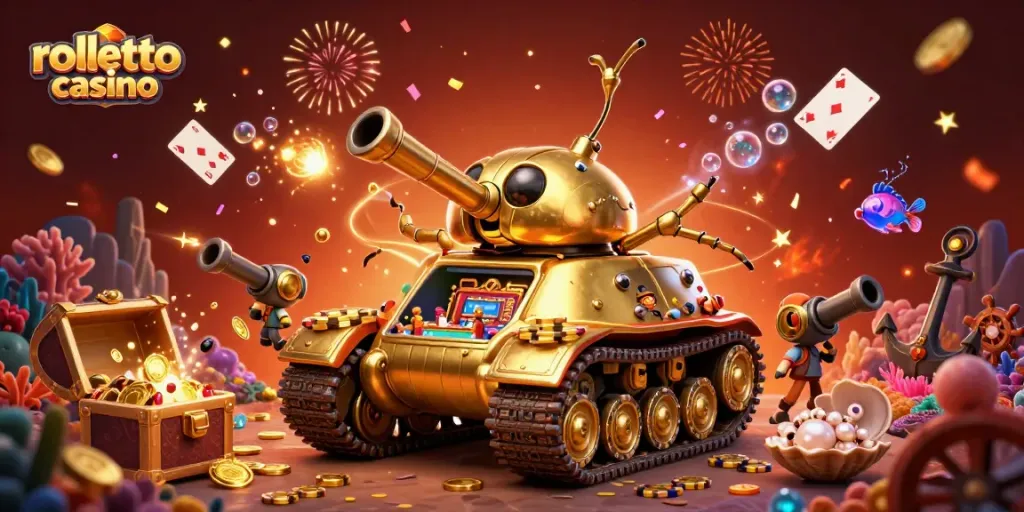 Experience excitement at rolletto casino with a vibrant 3D digital celebration of gaming action.