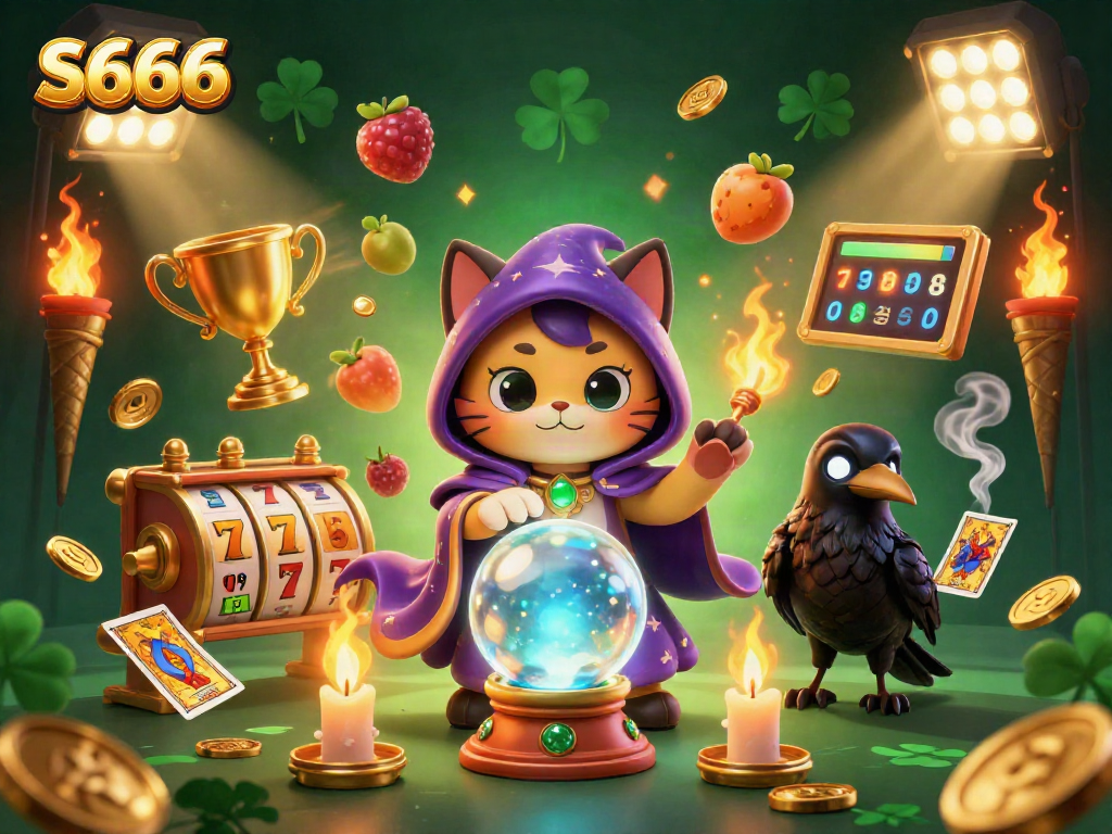 S666 slot gaming experience featuring vibrant characters amidst dynamic casino elements.