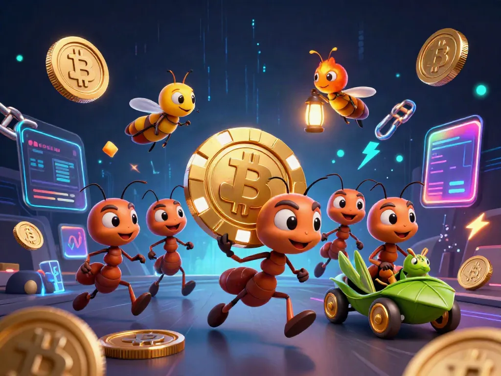 SUNWIN's animated ants team up for a heist with a golden poker chip in a vibrant casino scene