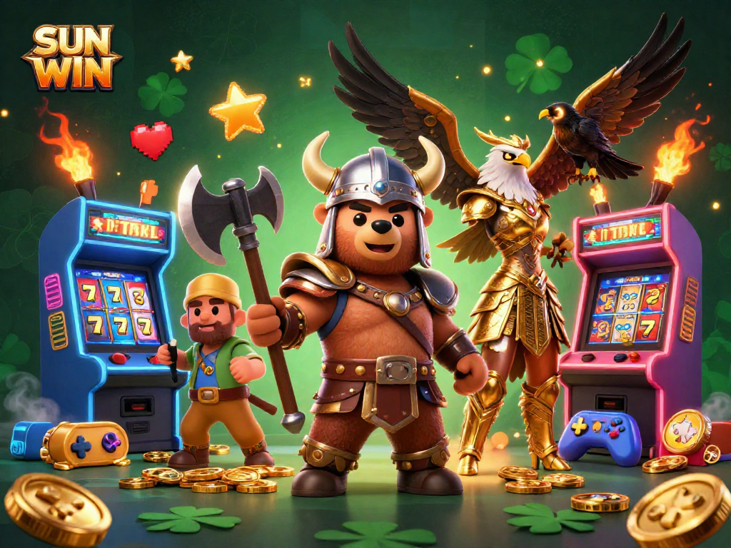 SUN WIN immerses players in a vibrant 3D gaming adventure featuring fierce characters and dynamic game elements.