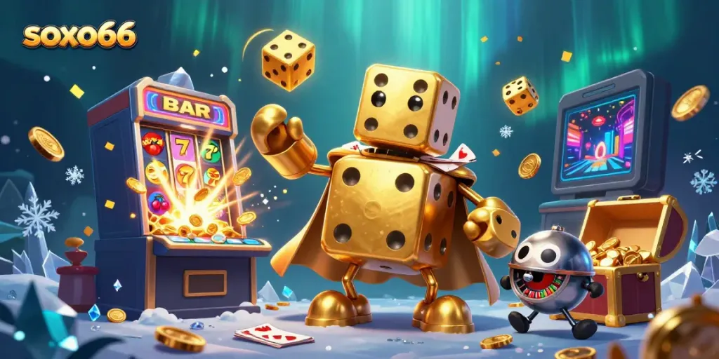 Soxo66 brings excitement alive with 3D illustrated characters and vibrant slot game elements.