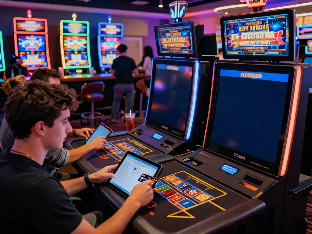 Action-packed scene of players enjoying online credit card casinos with vibrant gameplay and engaging promotions.