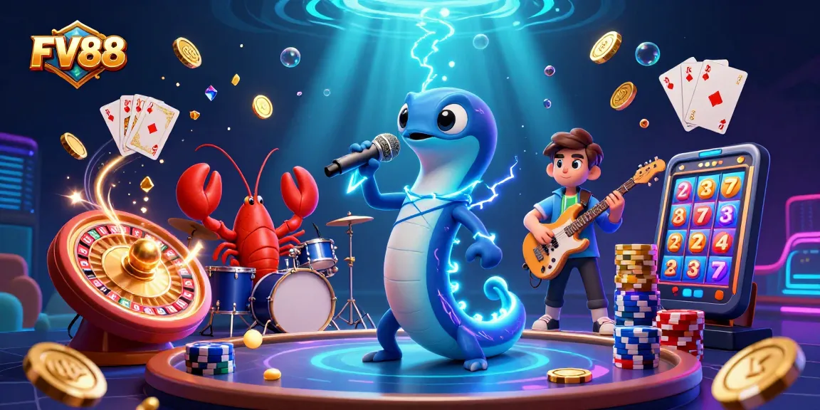 Experience thrilling wins at FV88 with lively aquatic characters and casino elements.
