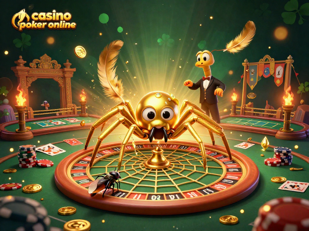 Engage in thrilling casino poker online action at a vibrant poker ring, featuring dynamic gameplay elements.