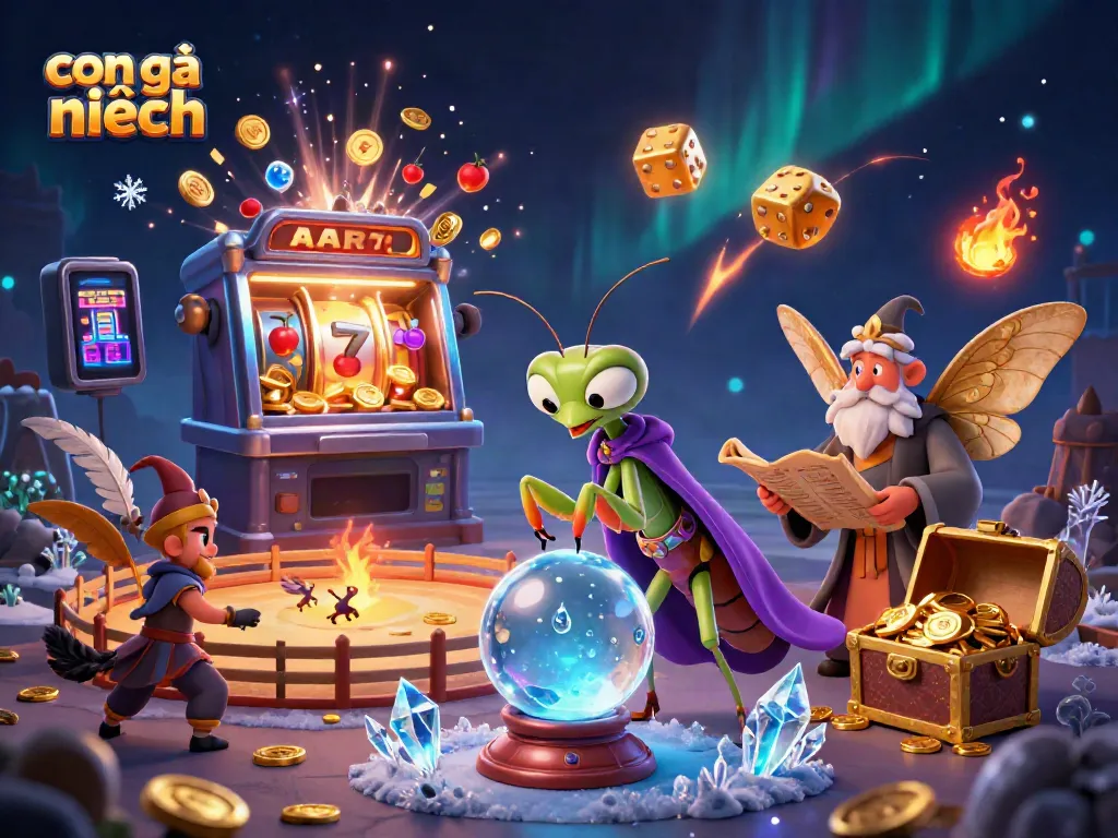 Watch con gà đen battle in an ultra-detailed 3D illustration featuring a vibrant casino environment.