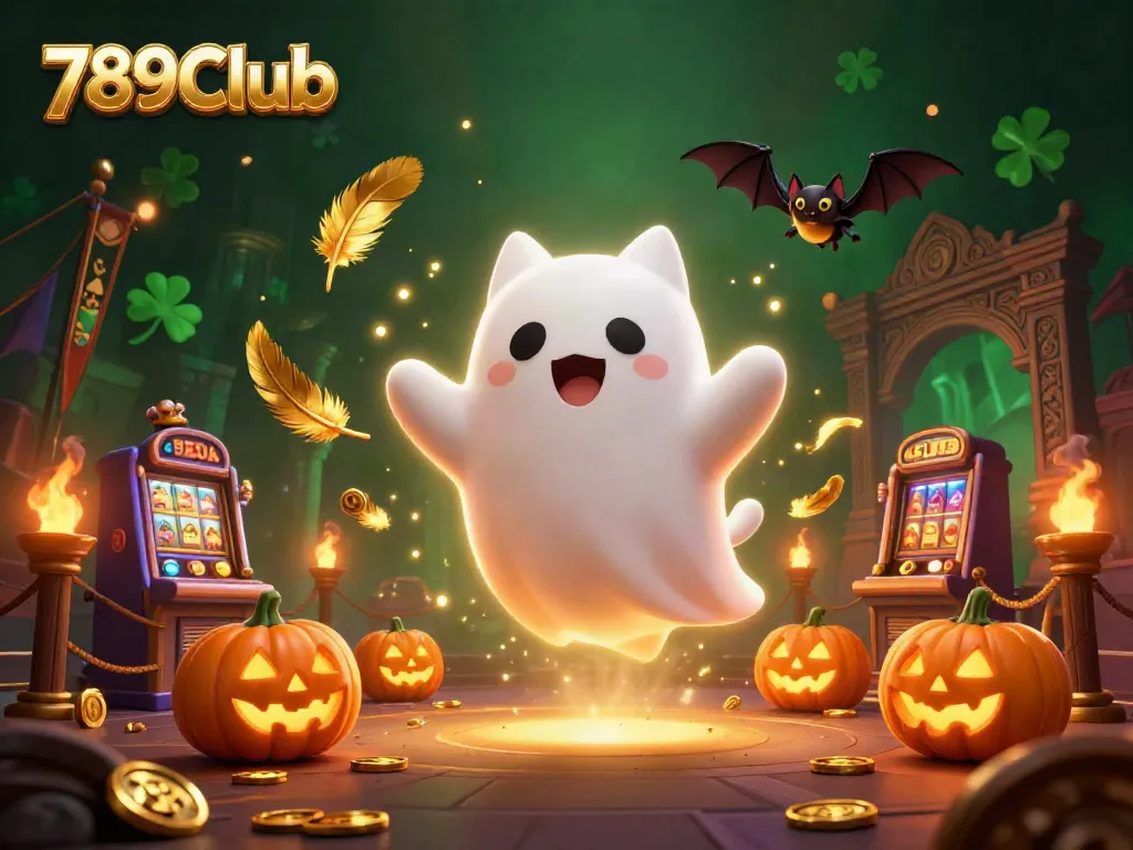 Experience thrilling wins with 789Club in a hauntingly beautiful casino scene filled with games.