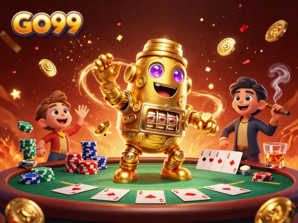 Experience endless fun with GO99's vibrant casino gaming scene featuring rich details and thrilling elements.