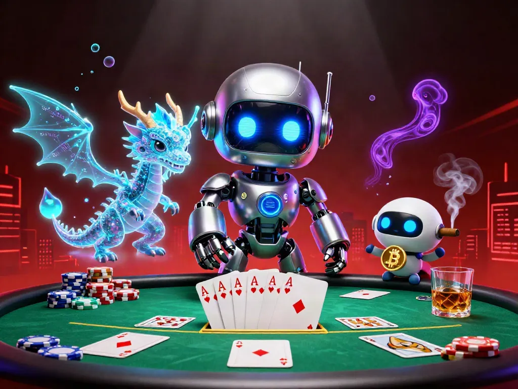 Experience AU88 in a vibrant casino scene with neon robot mascot, poker game details, and holographic elements.