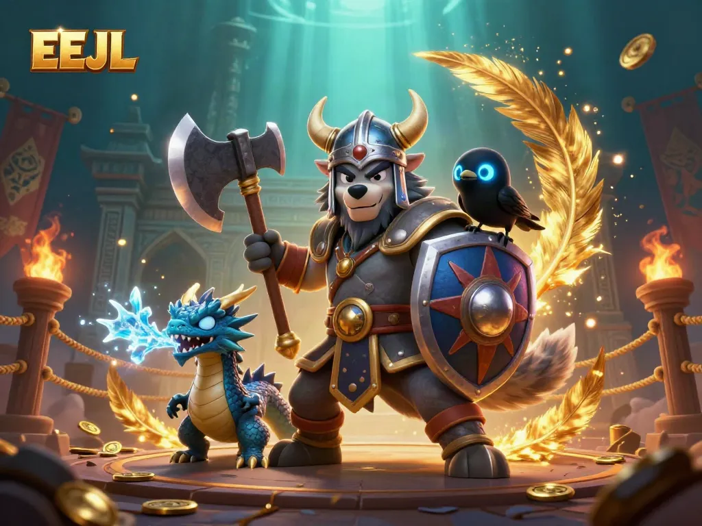Engage in exciting gaming action at EEJL with a vibrant casino-themed scene featuring dynamic characters.