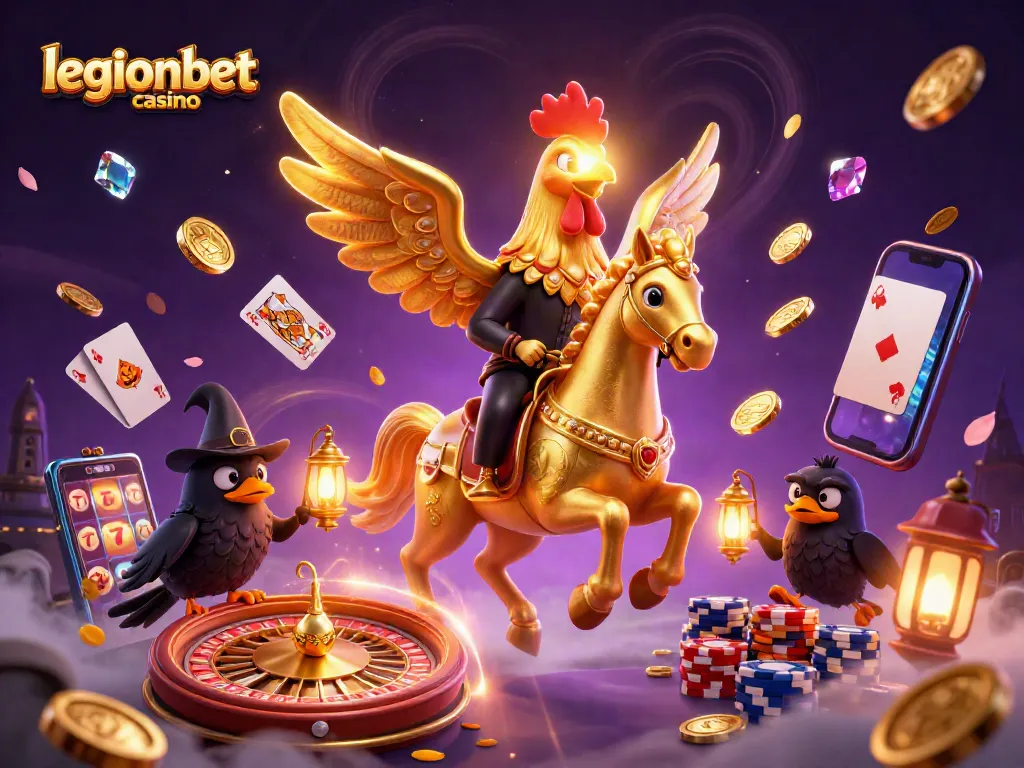 Experience the thrilling action at legionbet casino with a captivating 3D scene of excitement and fortune.