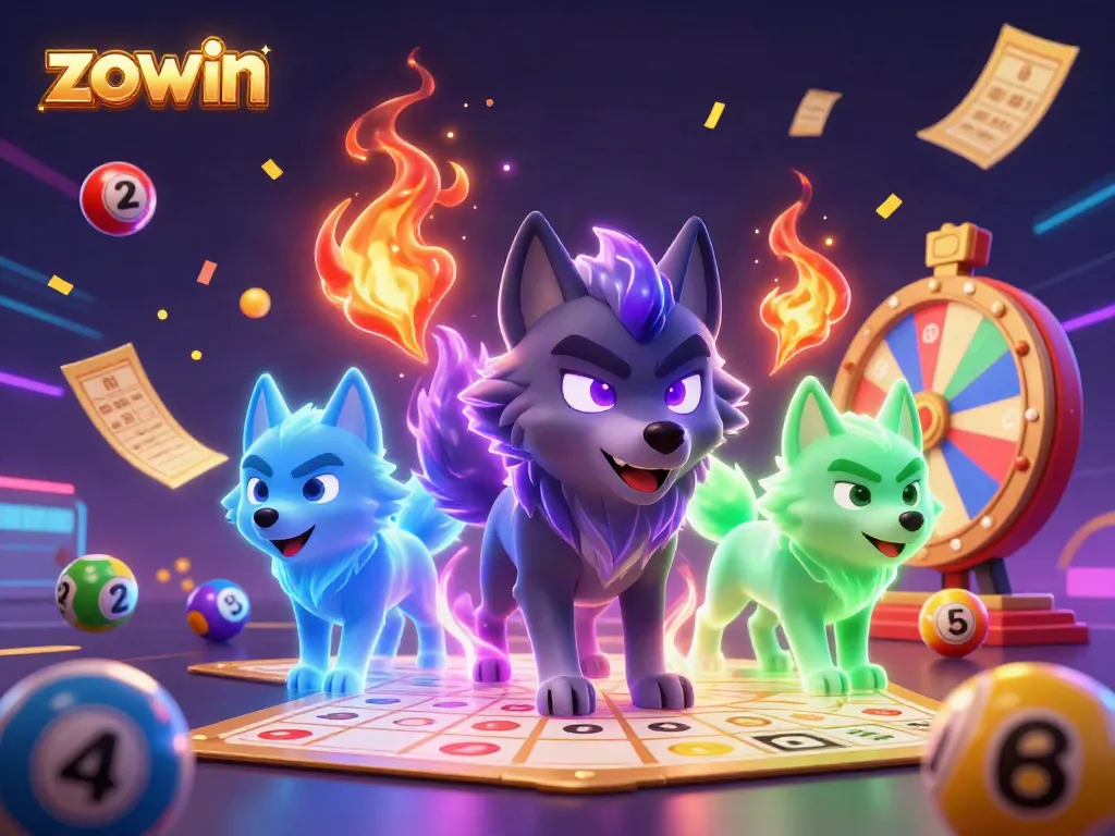 Zowin delights gamblers with exciting lottery dynamics and vibrant energy in a 3D casino scene.