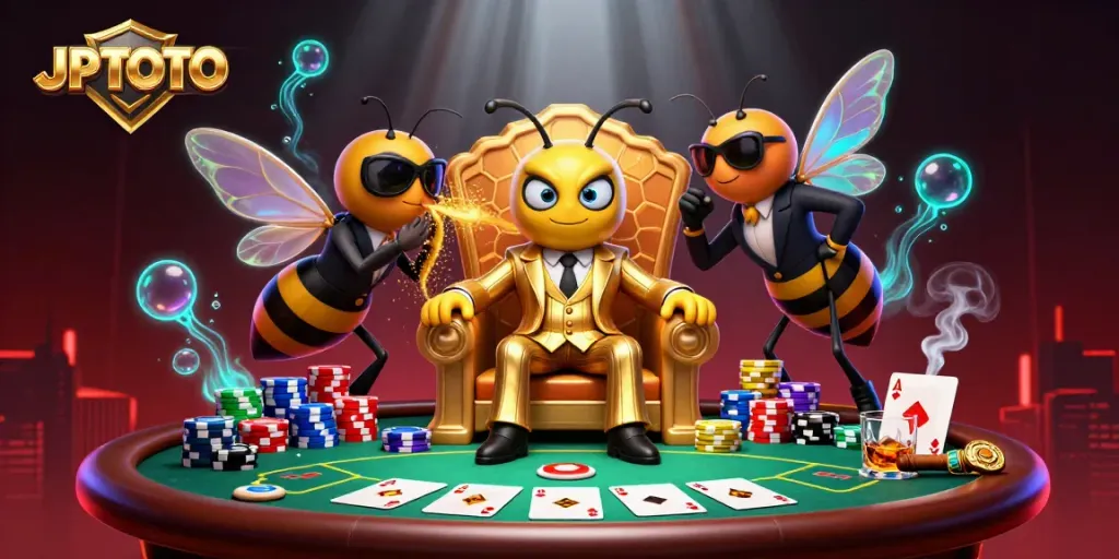 Engage in thrilling gameplay with JPTOTO, showcasing vibrant poker action, exclusive characters, and immersive casino details.