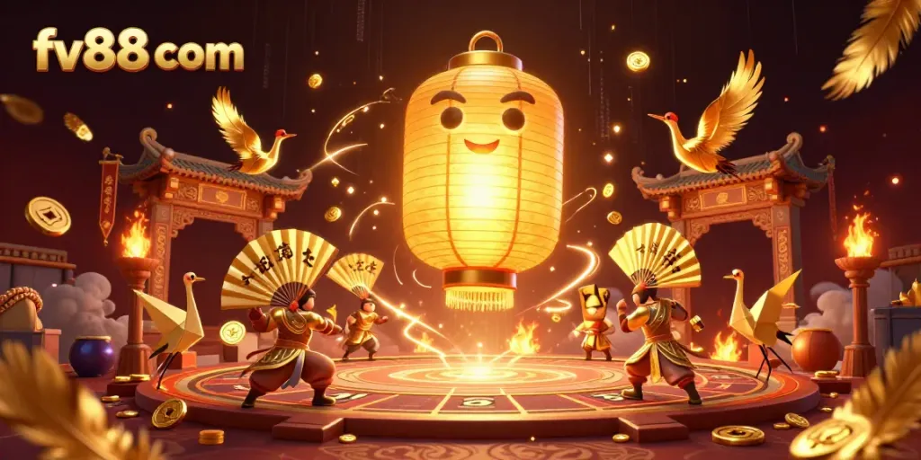 Engage in exciting gameplay with fv88 com in this vibrant night market casino scene.