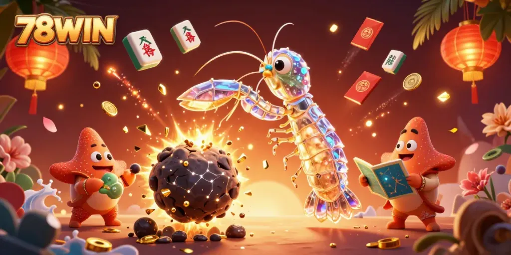 Engage in thrilling gameplay at 78WIN with vibrant visuals of a galactic samurai, coins, and festive decorations.