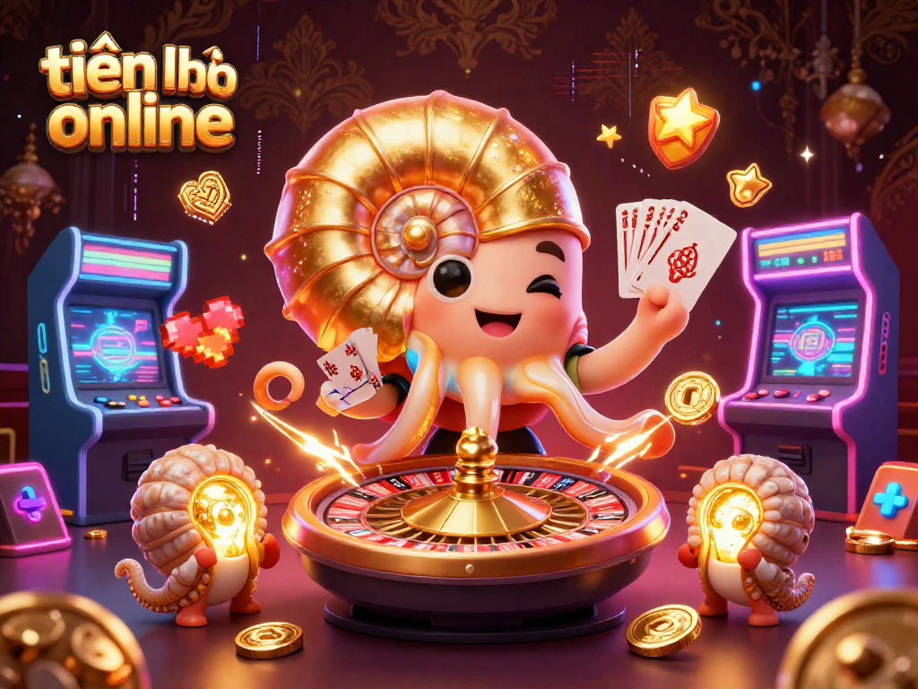 Engage with tiến lên online gameplay inside a vibrant 3D casino scene featuring an ancient nautilus and glowing game elements.