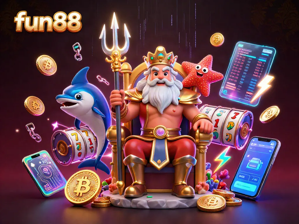 Engage in thrilling slot games featuring fun88's interactive casino experience amidst an undersea adventure.