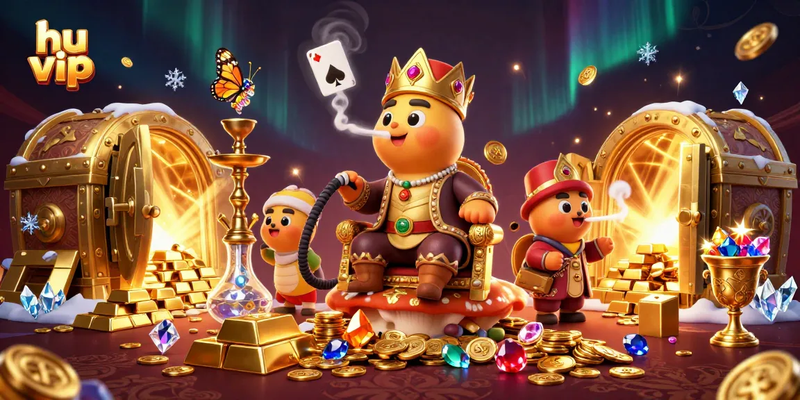 Play exciting games at hu vip with a captivating 3D casino illustration showcasing rich elements and a vibrant atmosphere.