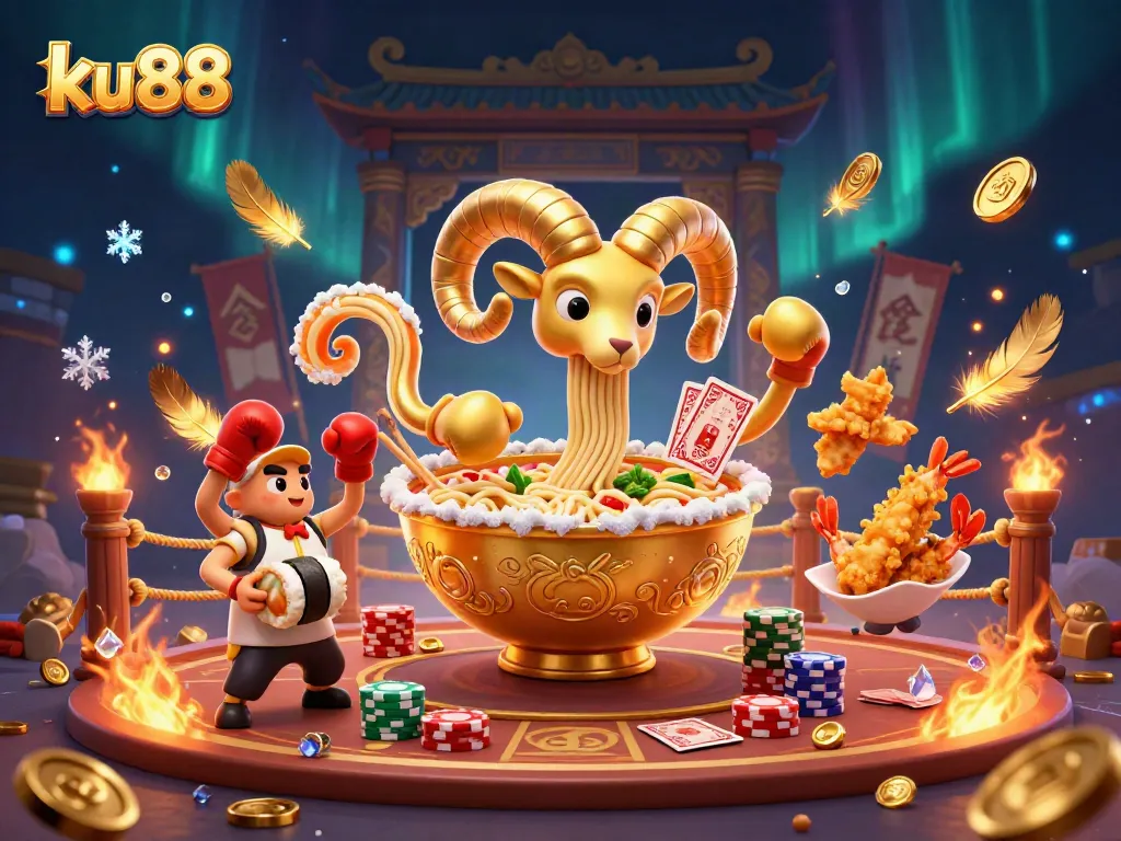 Engage in the exciting atmosphere of ku88 with a vibrant illustration of fantasy gambling characters.