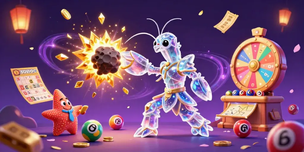 Engage with the vibrant scene of 88go, depicting a galactic samurai and starfish amidst a dynamic casino atmosphere.