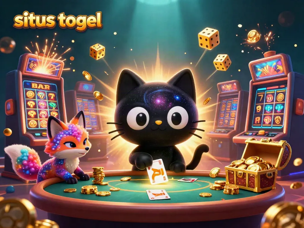 Experience the excitement of situs togel in this vibrant cosmic casino scene.