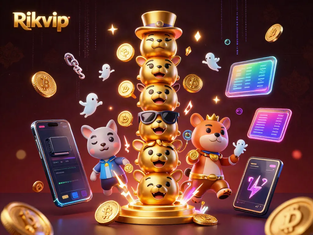 Engage with exciting Rikvip games, featuring vibrant casino elements and a playful totem pole.