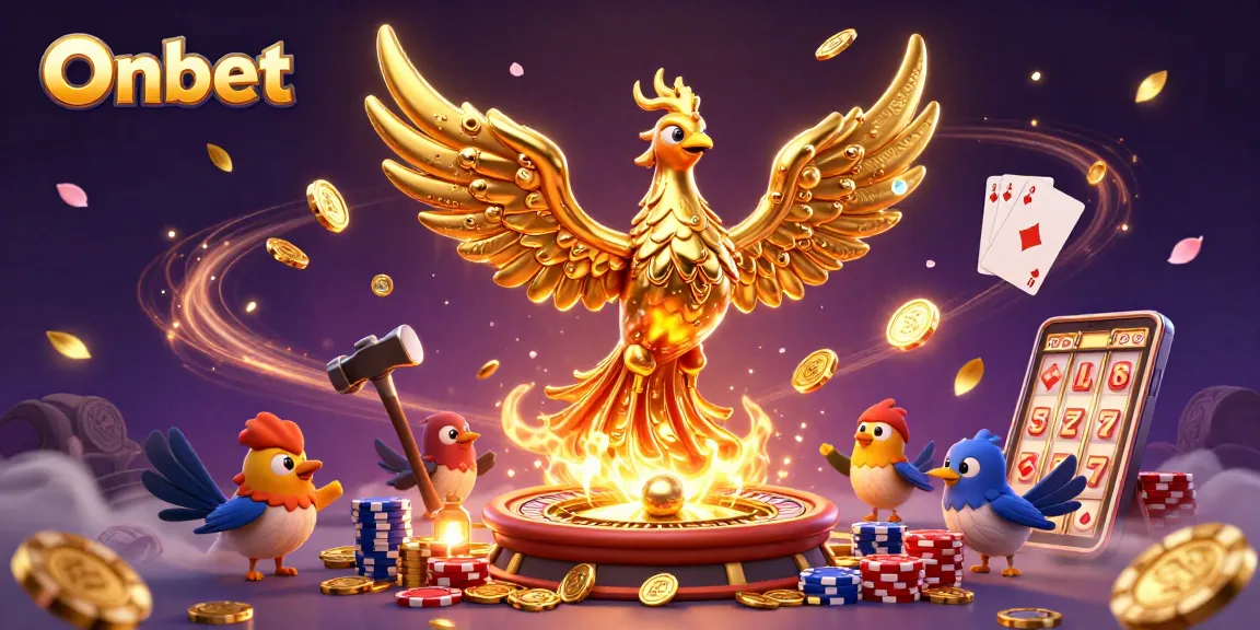 Enjoy thrilling gaming experiences with Onbet's dynamic casino scene, showcasing vibrant characters and rich rewards.