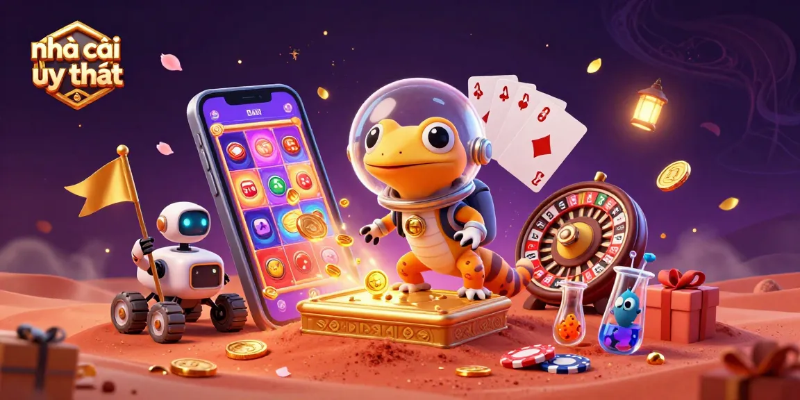 Spin the reels with nhà cái uy tín as a Martian gecko uncovers a golden casino treasure.
