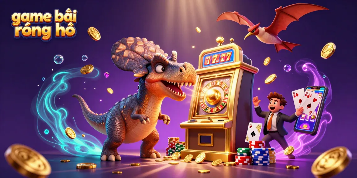 Catching flying coins in the thrilling game bài rồng hổ with colorful characters and vibrant casino elements